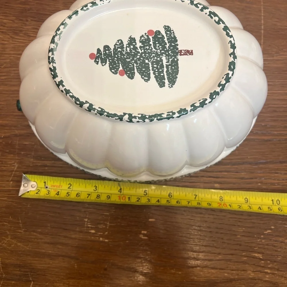 Furio Home Italy Christmas Tree Oval Serving Bowl 1999